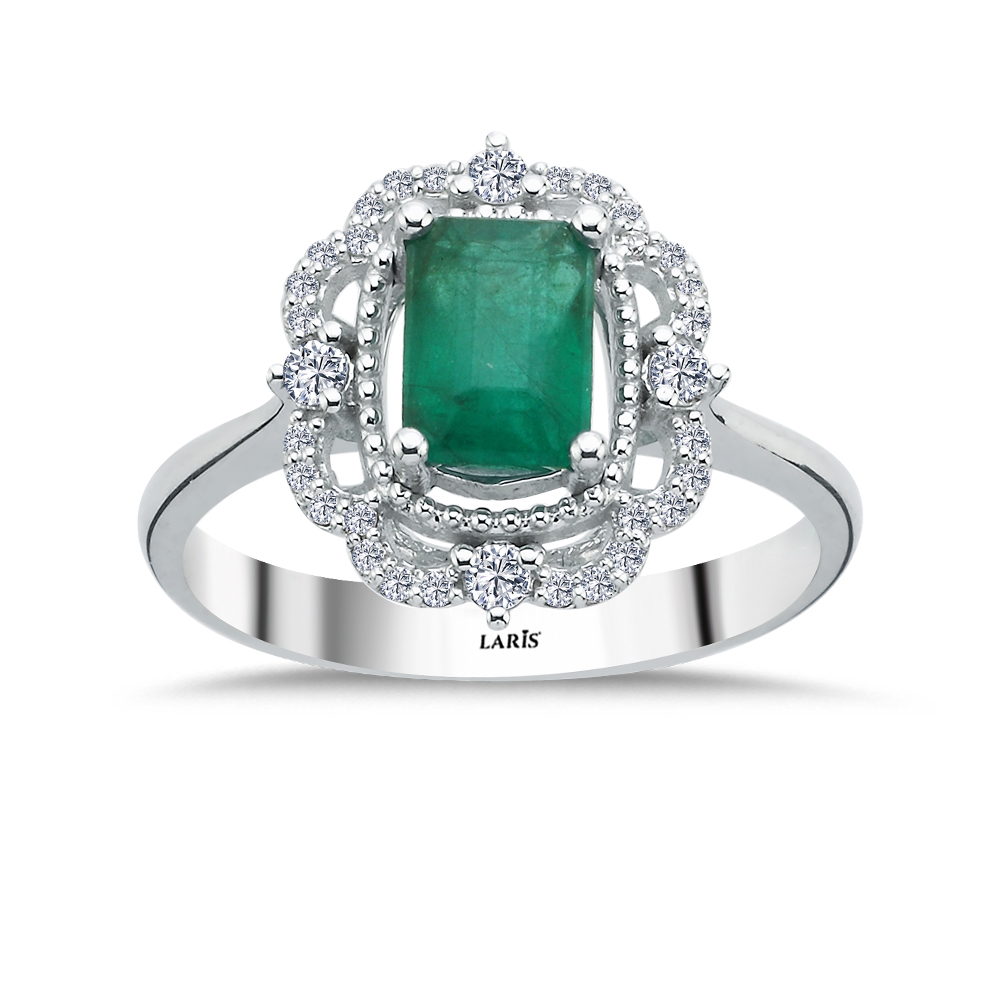 1,11 Karat Pırlanta Jasmine Zümrüt Yüzük - LP11682