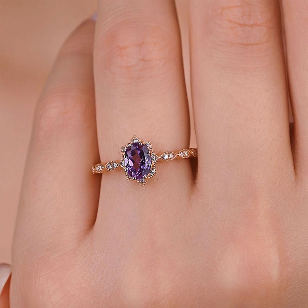 1,16 Karat Pırlanta Alexandrit Vintage Yüzük - LP09662