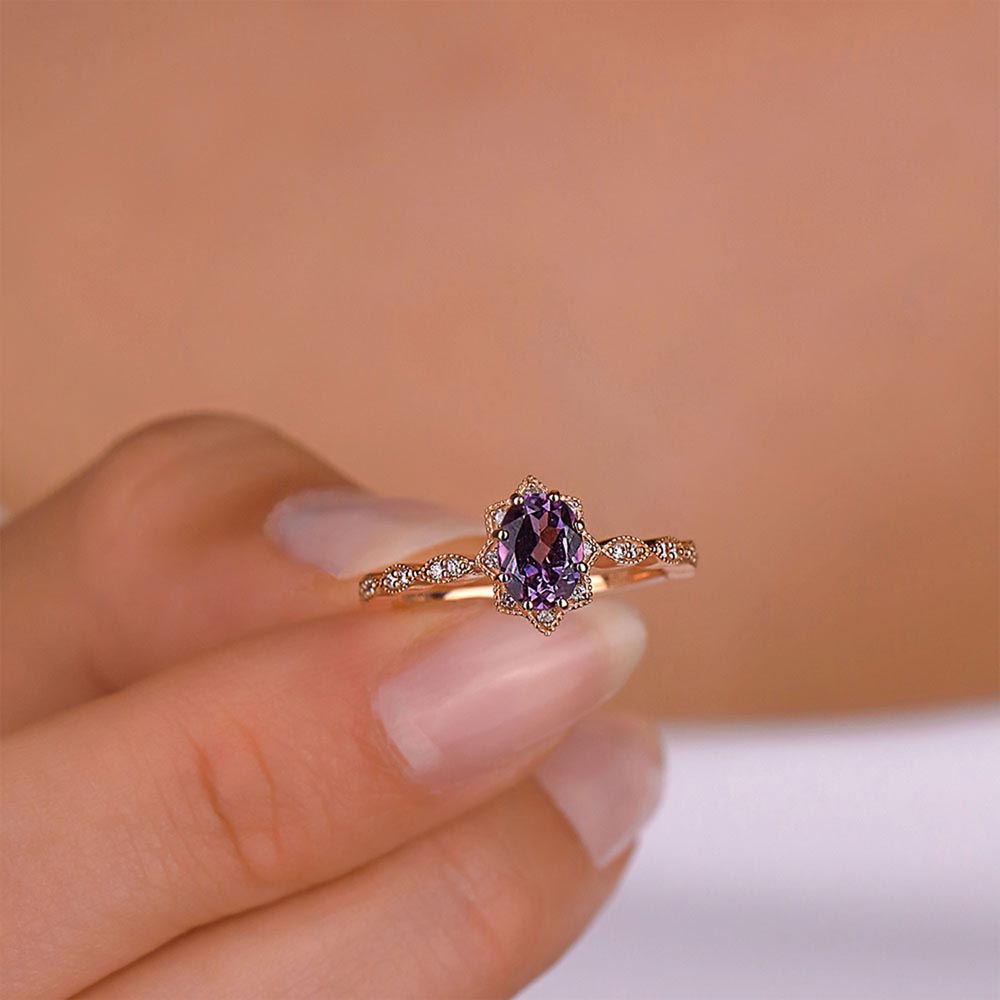 1,16 Karat Pırlanta Alexandrit Vintage Yüzük - LP09662