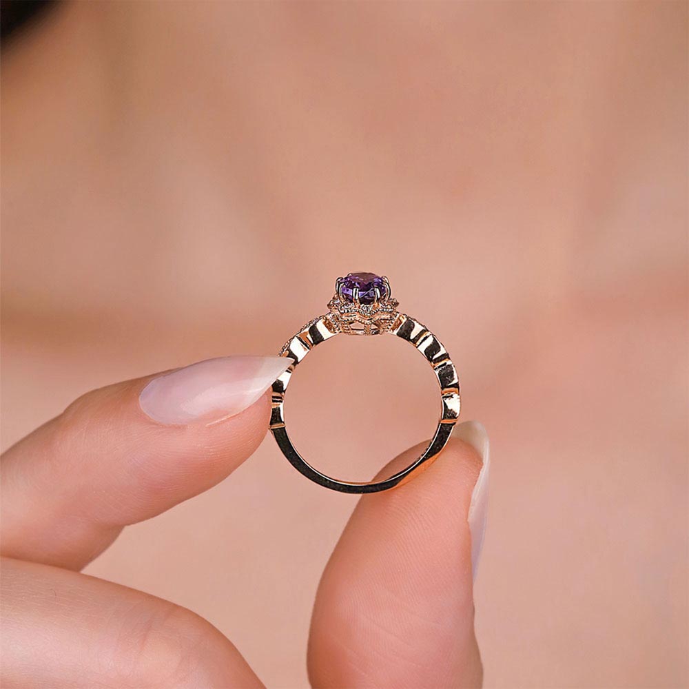 1,16 Karat Pırlanta Alexandrit Vintage Yüzük - LP09662