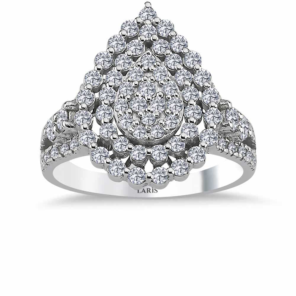 1,16 Karat Pırlanta Özel Tasarım Damla Coronet Yüzük - LP06831