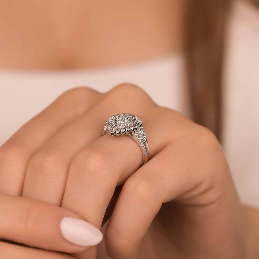 1,16 Karat Pırlanta Özel Tasarım Damla Coronet Yüzük - LP06831