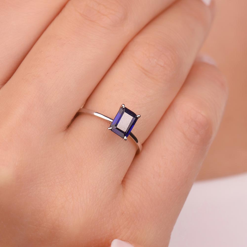 1,25 Karat Octagon Kesim Royale Safir Yüzük - LP01642