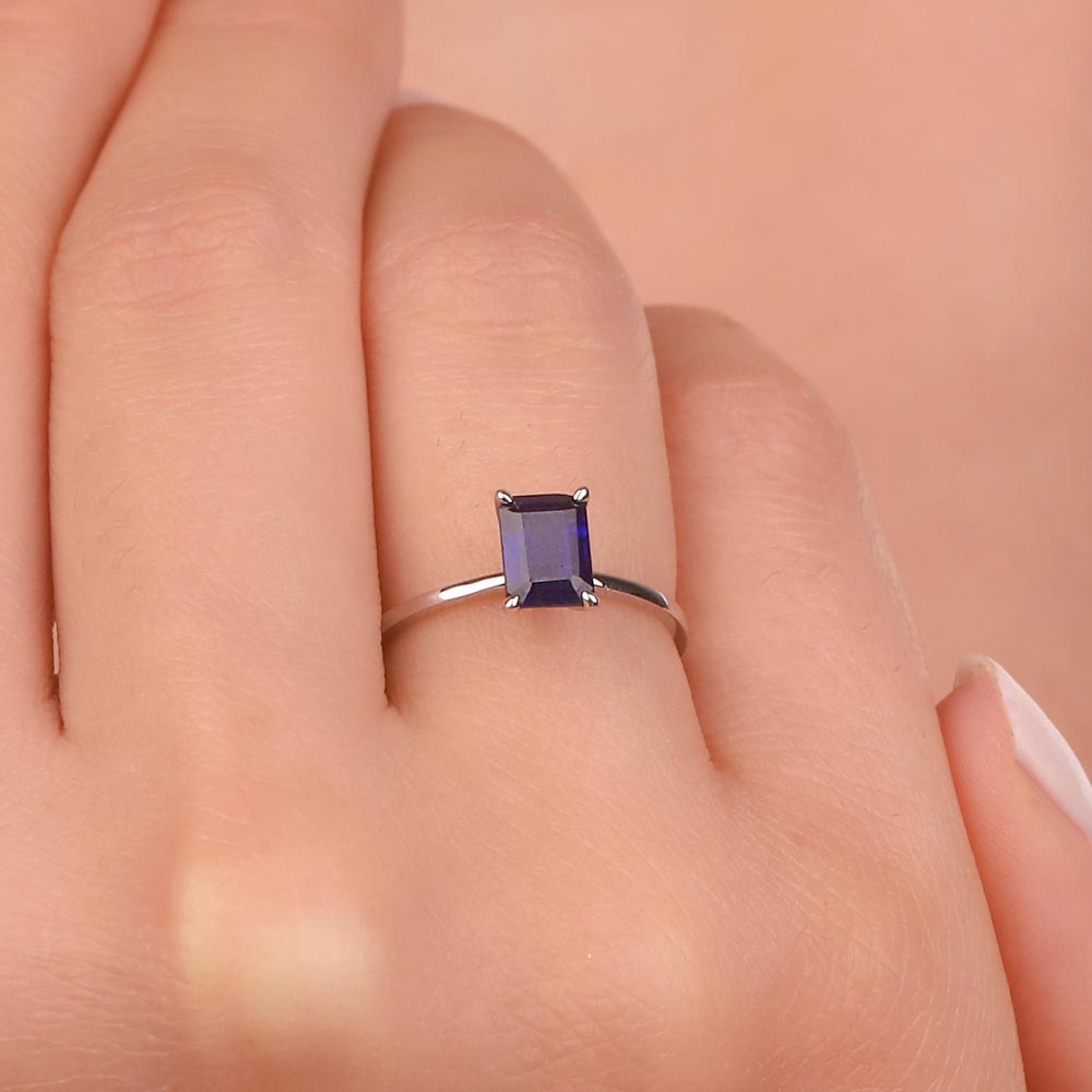 1,25 Karat Octagon Kesim Royale Safir Yüzük - LP01642