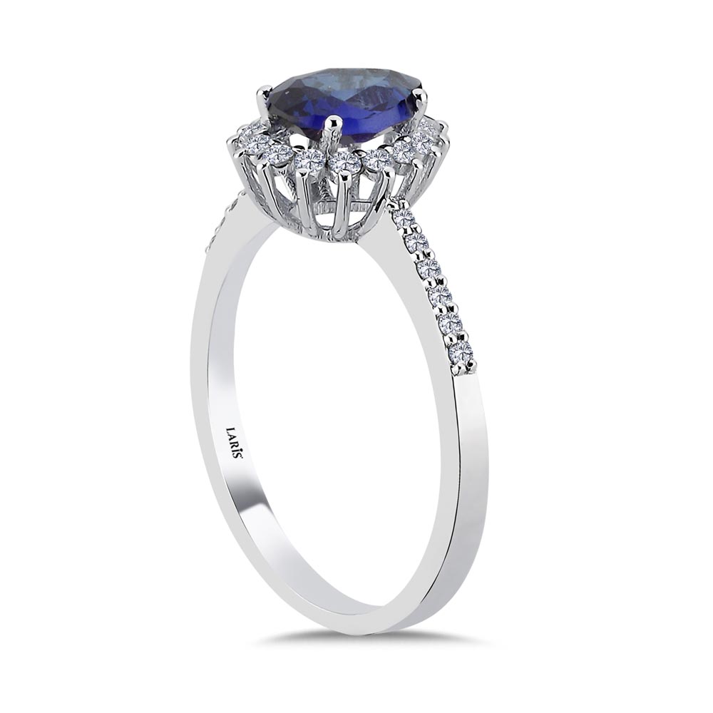 1.25 Karat Pırlanta Damla Royale Safir Yüzük - LP08094