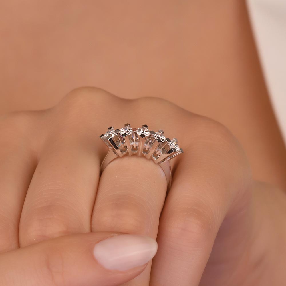 Beştaş Yüzükler 1,25 Karat Pırlanta Kare Tırnak Valiente Beştaş Yüzük