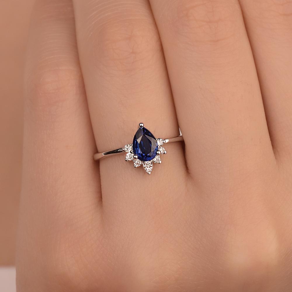 1,26 Karat Pırlanta Damla Royale Safir Yüzük - LP02939