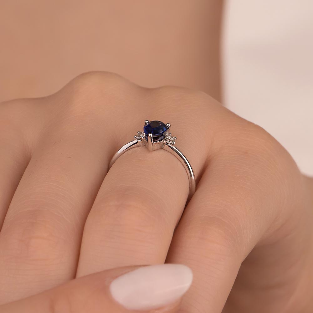 1,26 Karat Pırlanta Damla Royale Safir Yüzük - LP02939