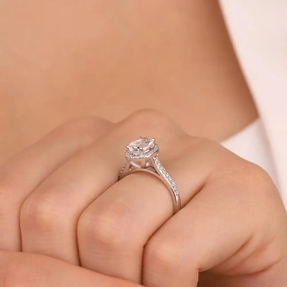 1.30 Karat Pırlanta Beyaz Topaz Tektaş Yüzük - LP11650