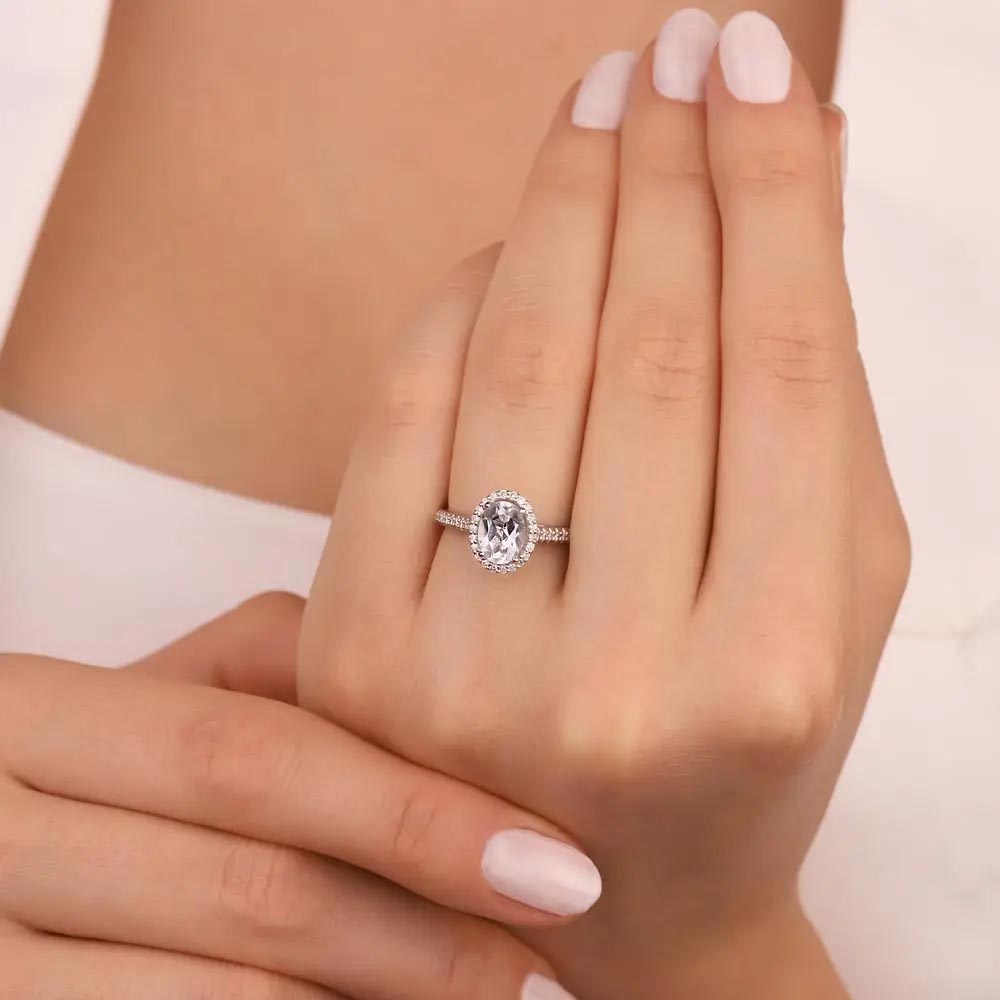 1.30 Karat Pırlanta Beyaz Topaz Tektaş Yüzük - LP11650