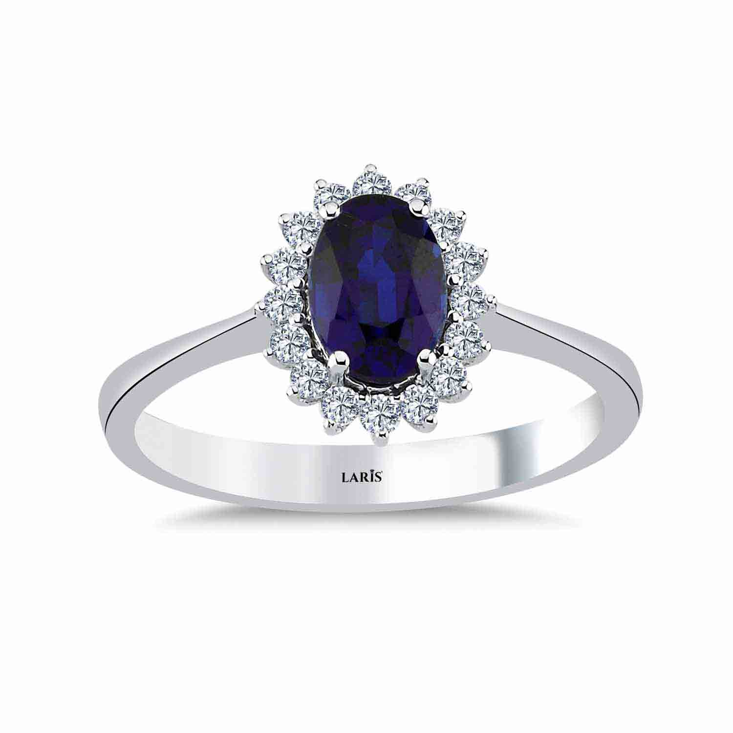 1,30 Karat Pırlanta Oval Royale Safir Yüzük - LP03827