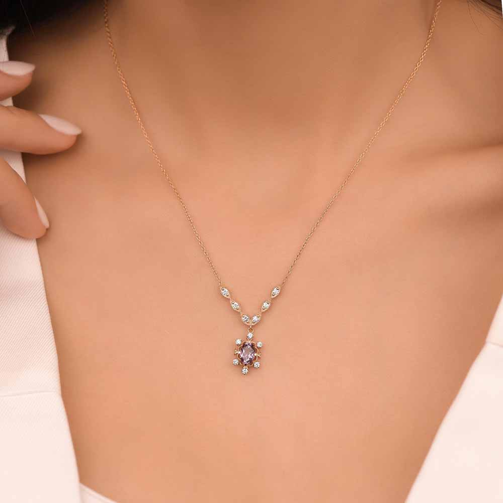 1,32 Karat Pırlanta Vintage Alexandrit Kolye - LP06141