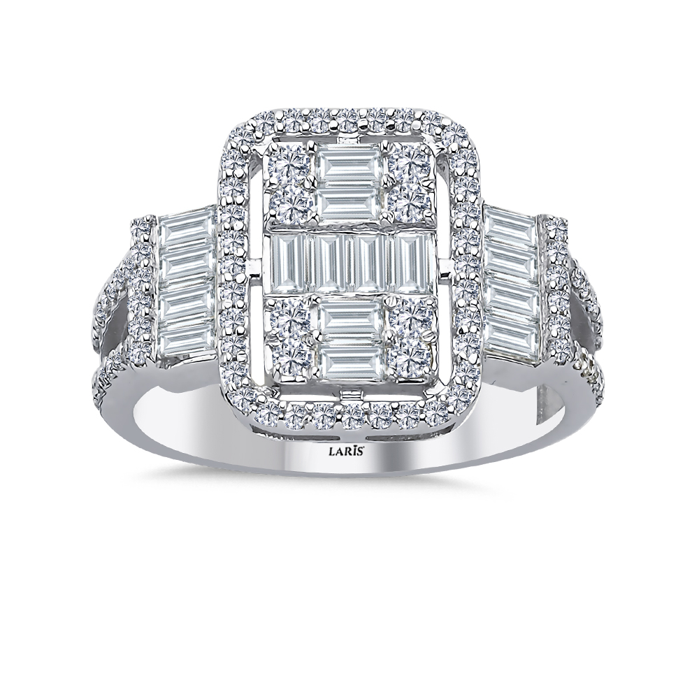 1,33 Karat Pırlanta Özel Tasarım Mega Baget Yüzük - LP02763