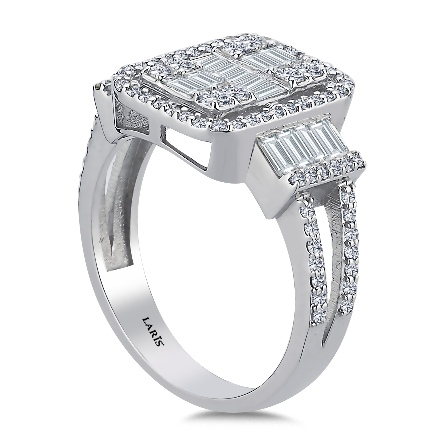 1,33 Karat Pırlanta Özel Tasarım Mega Baget Yüzük - LP02763
