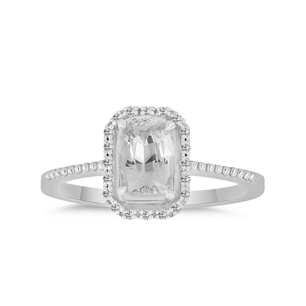 1.36 Karat Pırlanta Beyaz Safir Tektaş Yüzük - LP02617