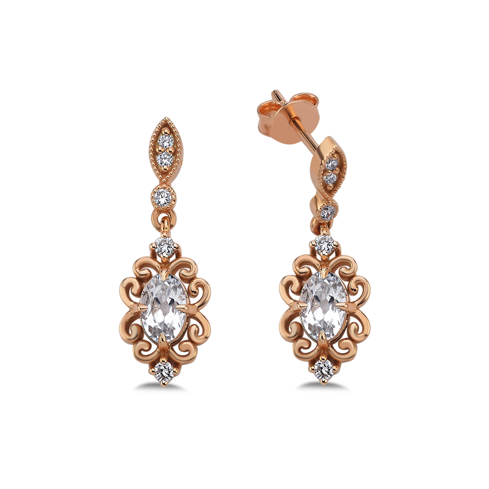 1,38 Karat Pırlanta Oval Vintage Tasarım Küpe - LP07924