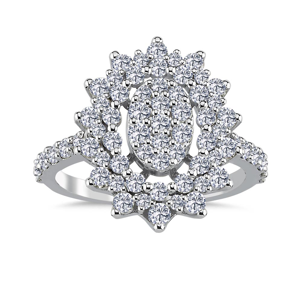 1,45 Karat Pırlanta Oval Mega Coronet Yüzük - LP06015