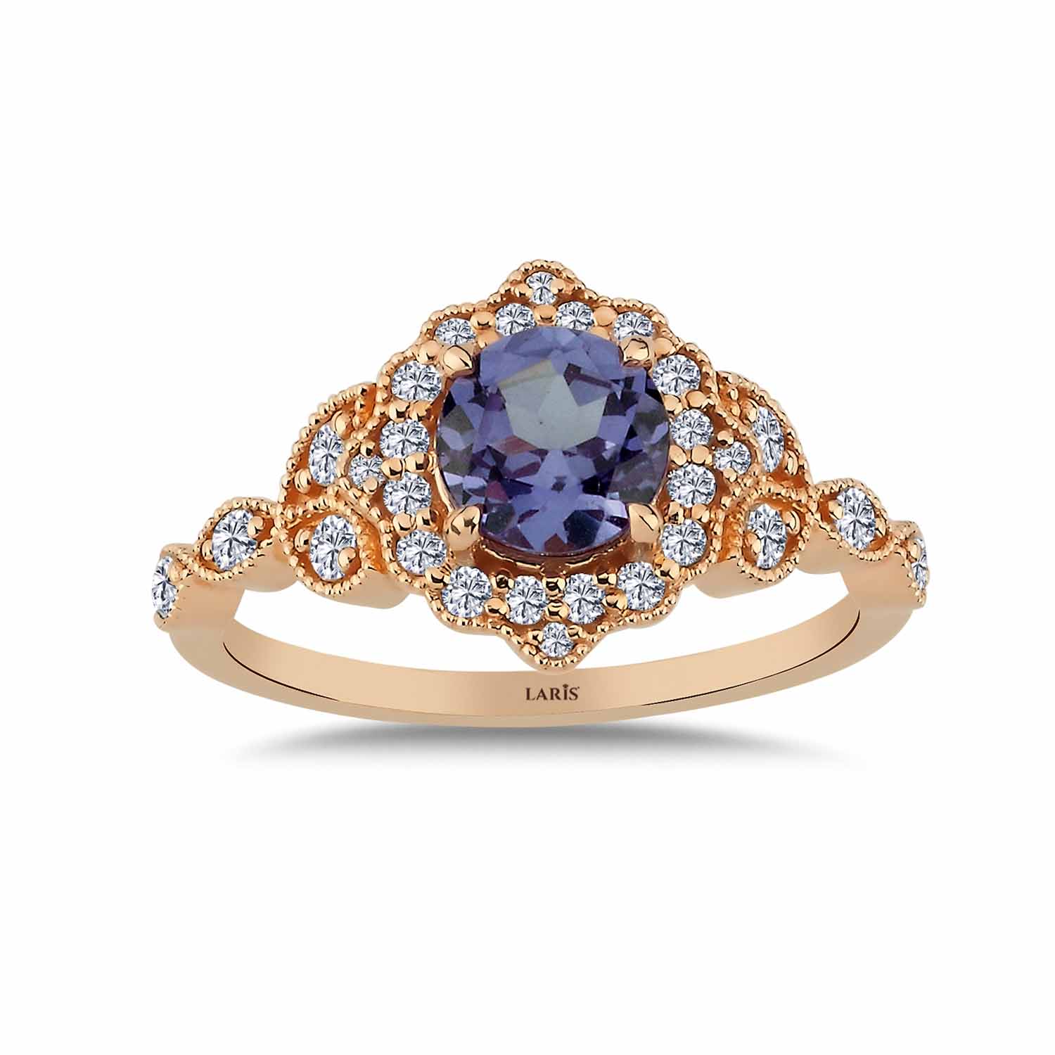 1,55 Karat Pırlanta Vintage Alexandrit Yüzük - LP05717