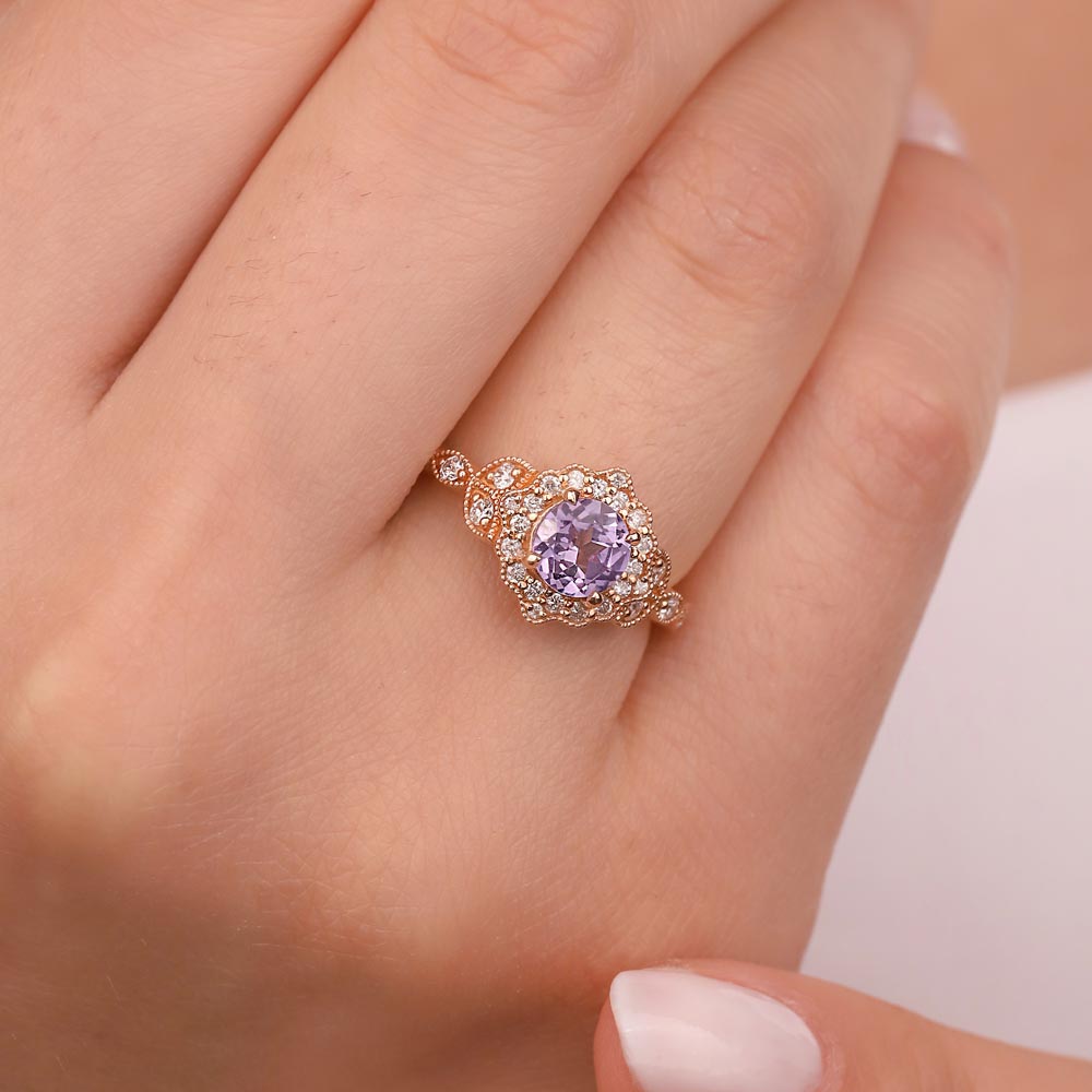 1,55 Karat Pırlanta Vintage Alexandrit Yüzük - LP05717