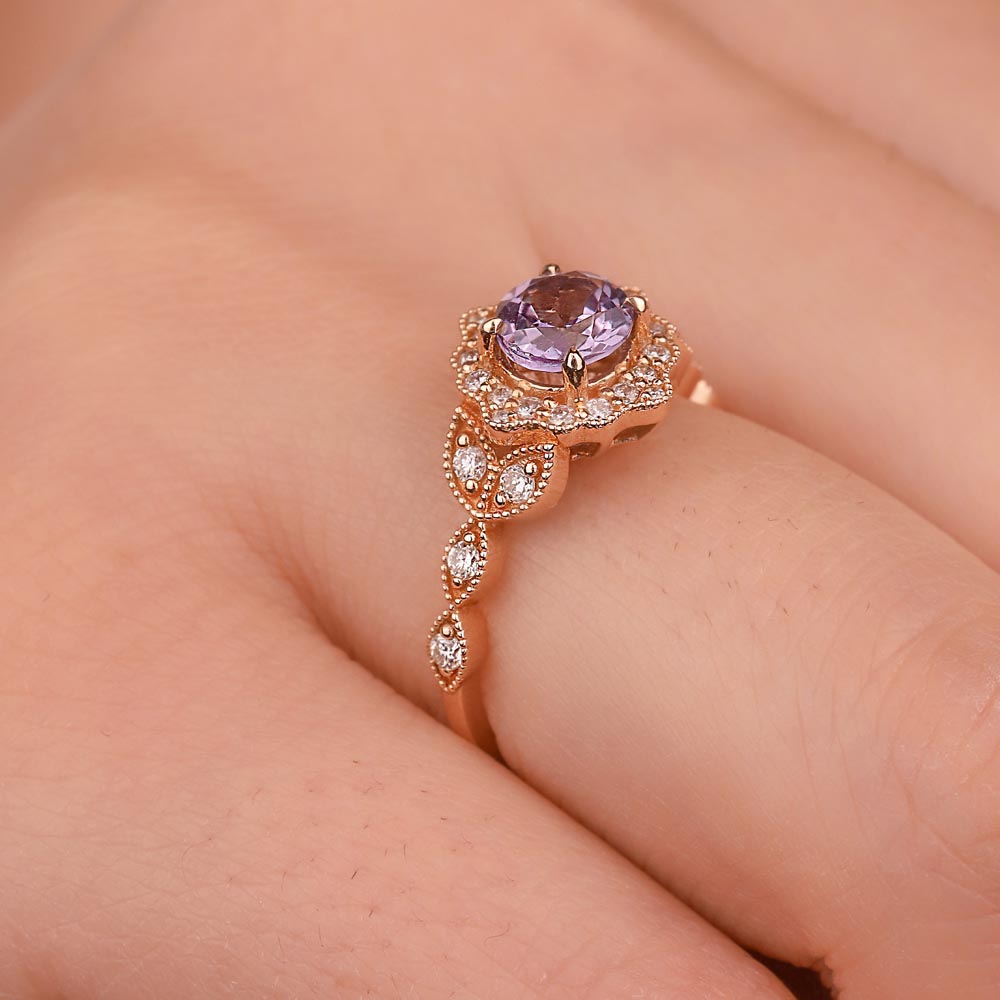 1,55 Karat Pırlanta Vintage Alexandrit Yüzük - LP05717