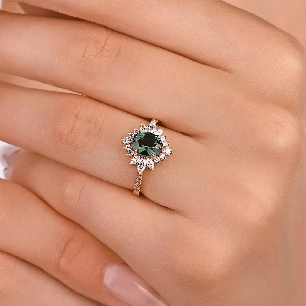 1,62 Karat Pırlanta Vintage Turmalin Yüzük - LP02791