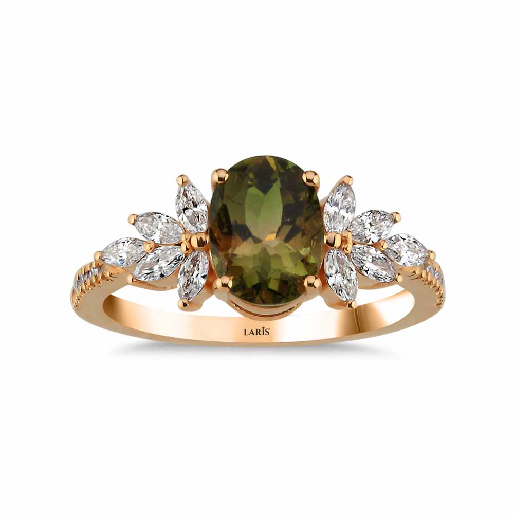 1,65 Karat Pırlanta Vintage Turmalin Yüzük - LP10127