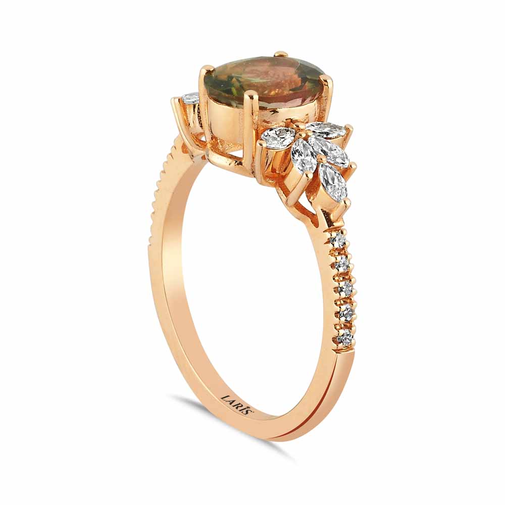 1,65 Karat Pırlanta Vintage Turmalin Yüzük - LP10127