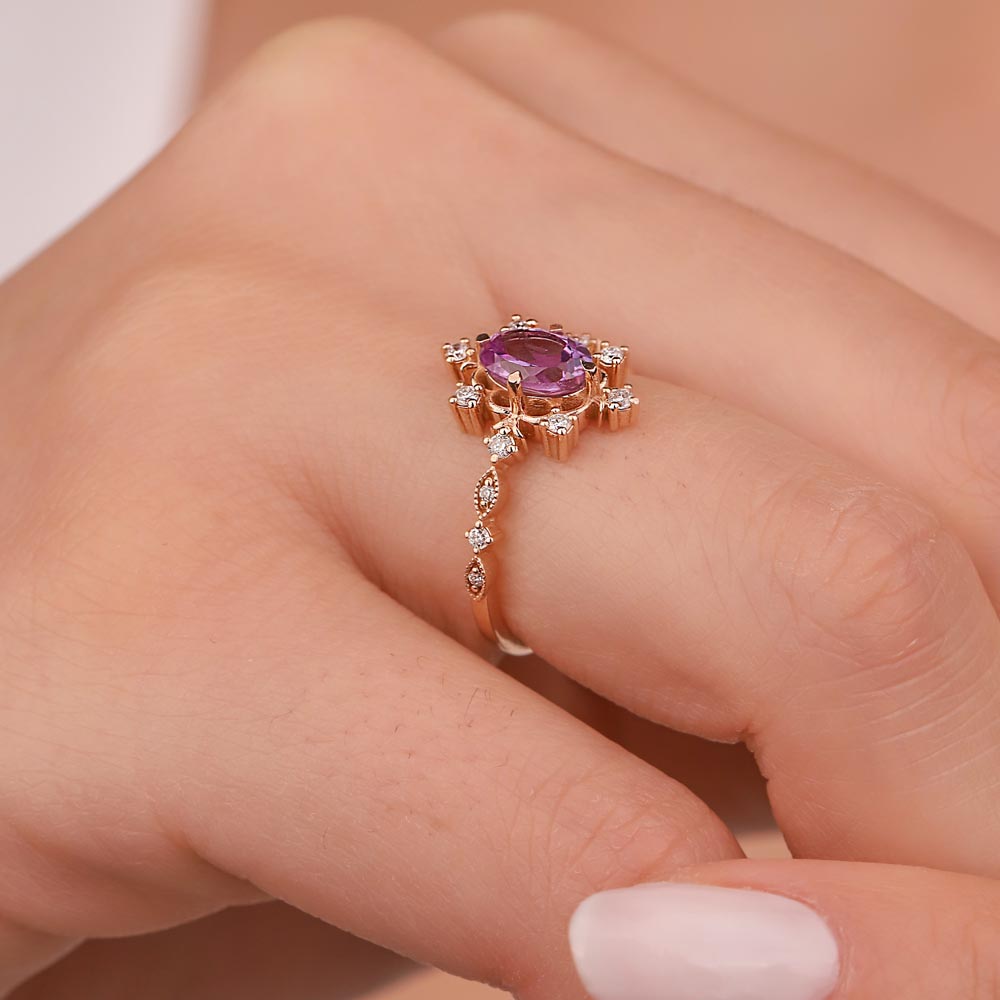 1,82 Karat Pırlanta Vintage Alexandrit Yüzük - LP07343