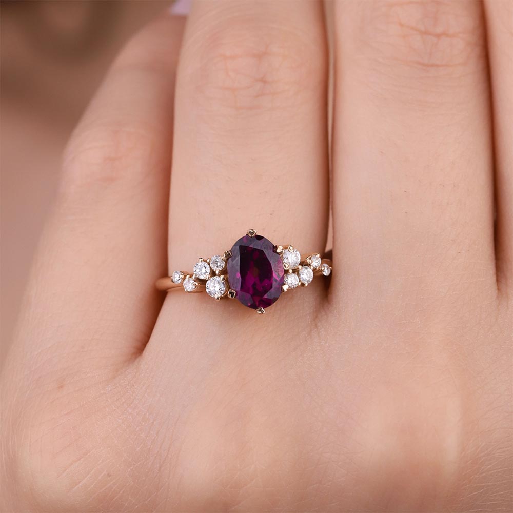2,03 Karat Pırlanta Vintage Rhodolite Yüzük - LP02777