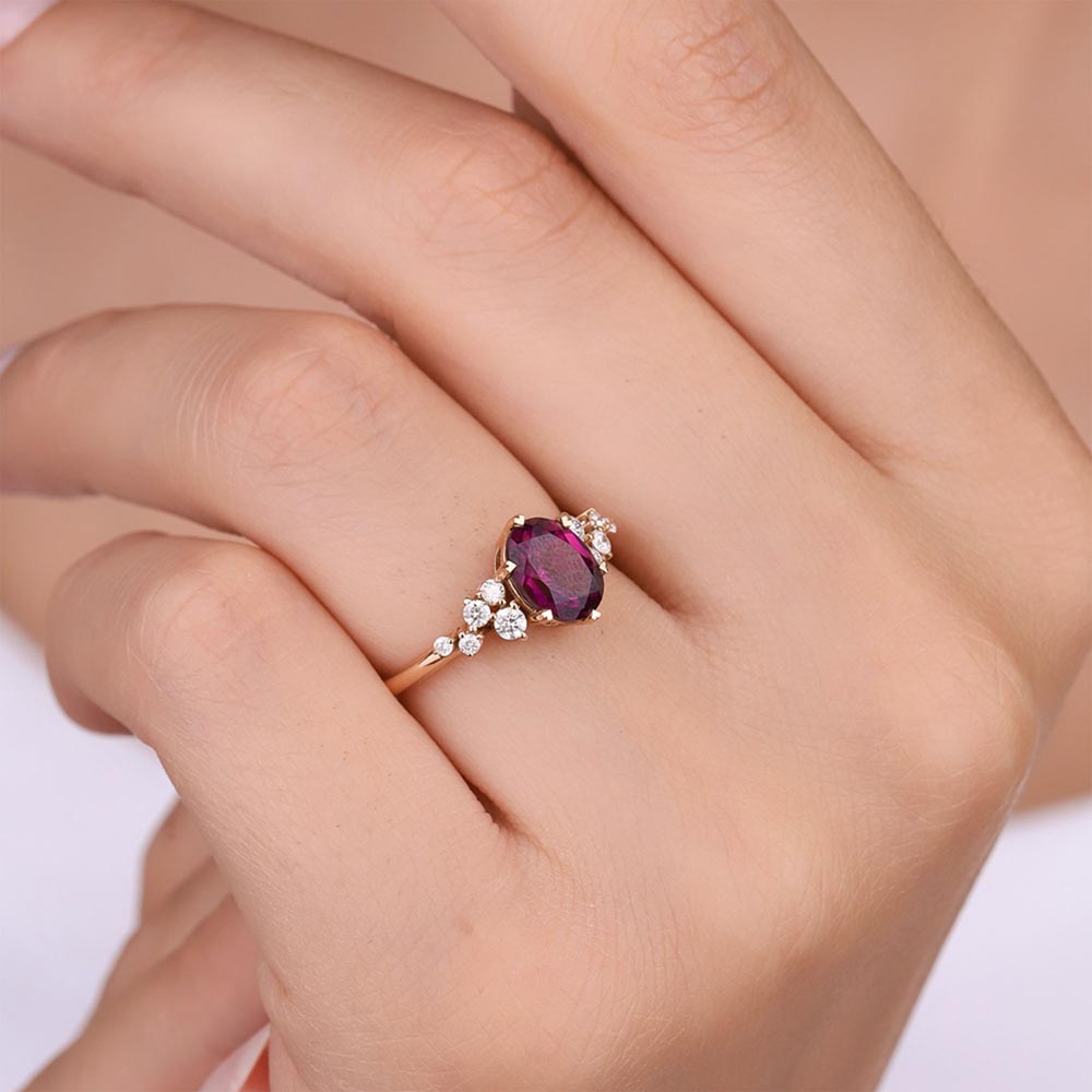 2,03 Karat Pırlanta Vintage Rhodolite Yüzük - LP02777