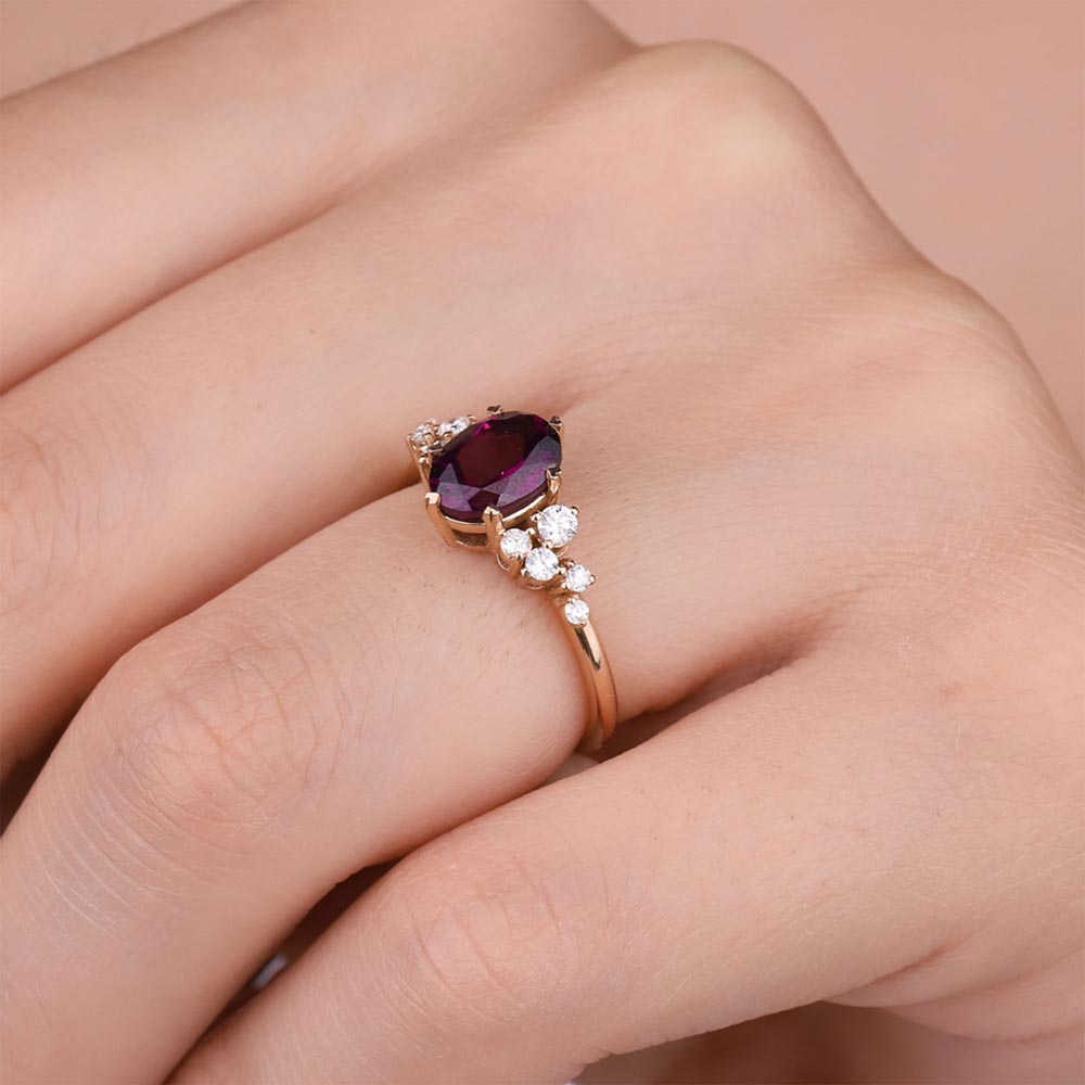 2,03 Karat Pırlanta Vintage Rhodolite Yüzük - LP02777