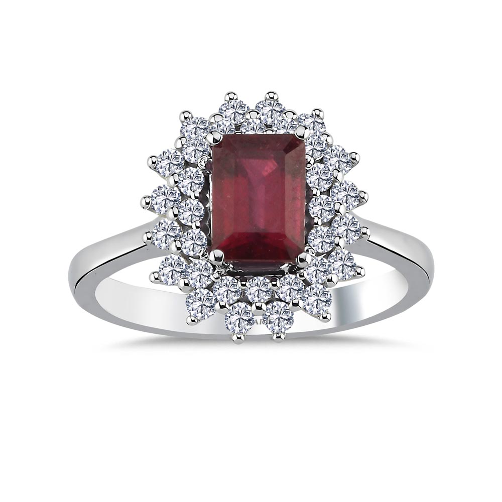 2,06 Karat Pırlanta Stern Yakut Anturaj Yüzük - LP05993