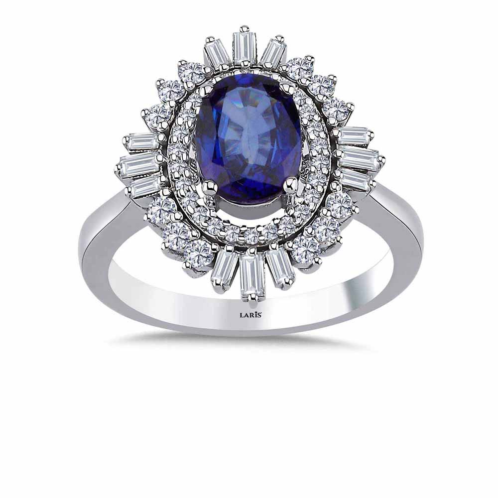 2,10 Karat Pırlanta Oval Royale Safir Yüzük - LP05195