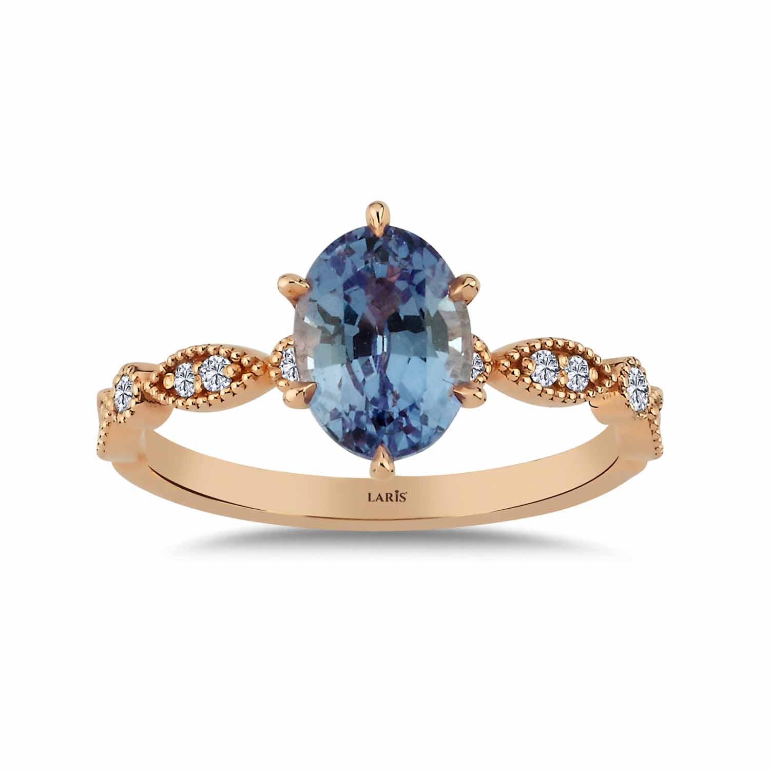 2,10 Karat Pırlanta Safir Vintage Yüzük - LP02668