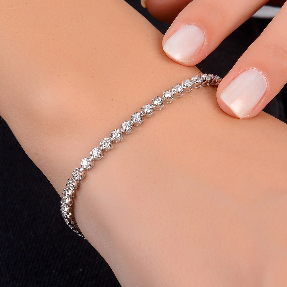 2,50 Karat Pırlanta Su Yolu Bileklik - LP01590