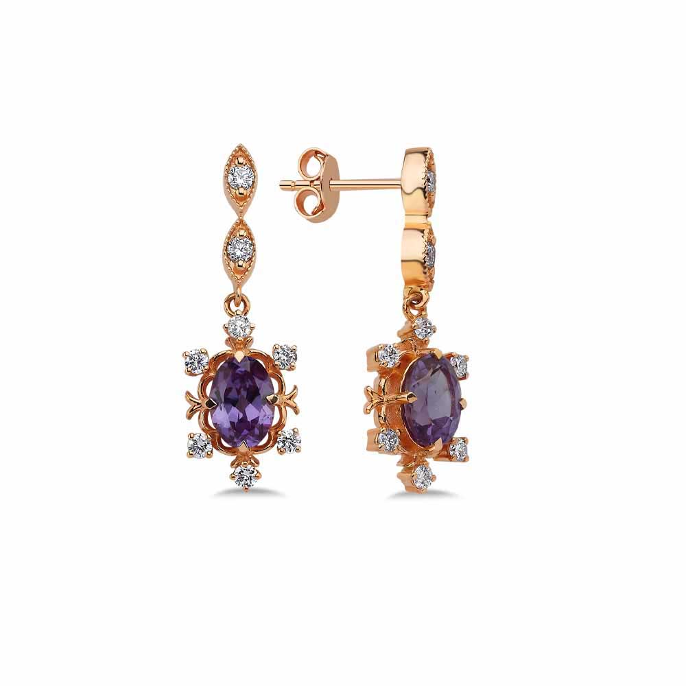 2,55 Karat Pırlanta Vintage Alexandrit Küpe - LP07131