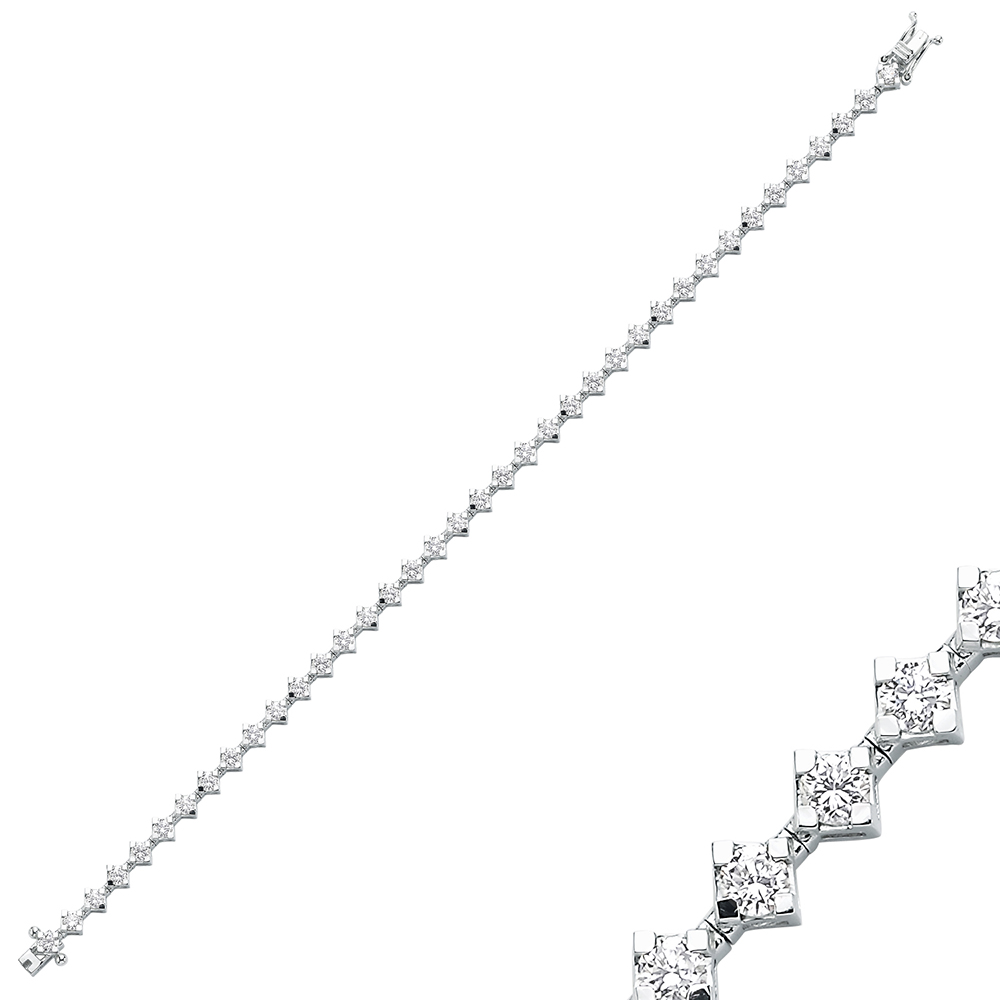 3,25 Karat Pırlanta Çapraz Yuva Su Yolu Bileklik - LP05221