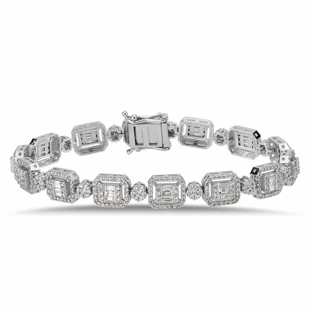 3,40 Karat Pırlanta Özel Tasarım Baget Bileklik - LP09581