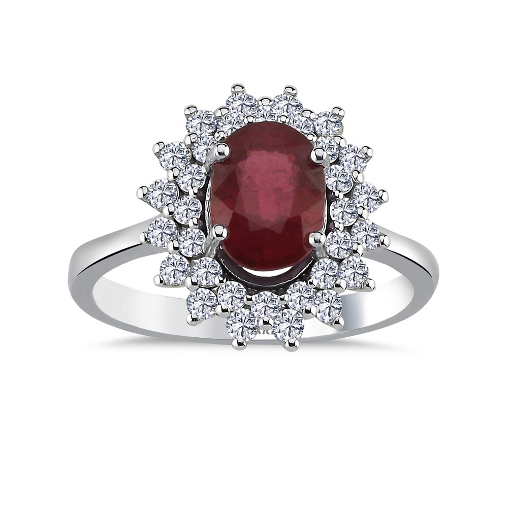 3,68 Karat Pırlanta Stern Yakut Anturaj Yüzük - LP12249