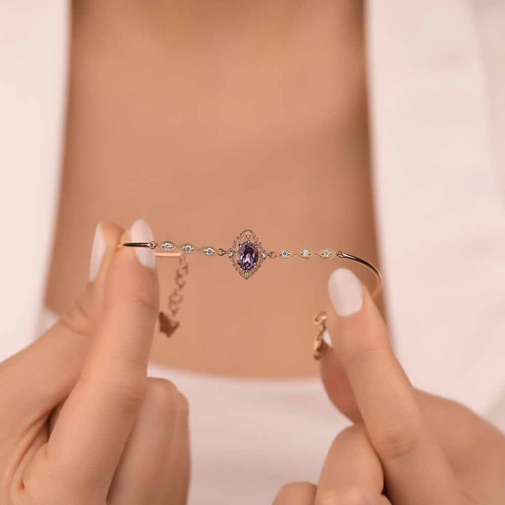 Pırlanta Vintage Alexandrite Hediyelik Bileklik - LP05965