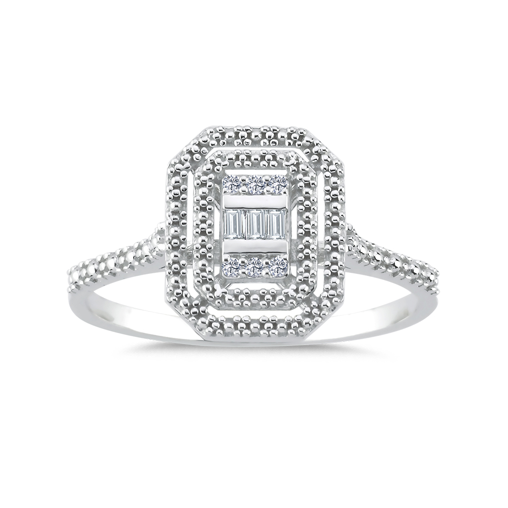 Sevgililer Günü Efektli Pırlanta Baget Yüzük - LP10618